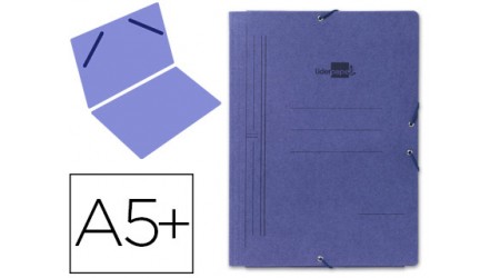 CARPETA GOMAS CARTON AZUL CUARTO SENCILLA LIDERPAPEL
