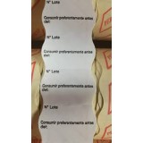 ETIQUETAS 2 LINEAS 26x16 MM - Nº LOTE / CONSUMIR - ONDULADA BLANCA 1000 ETIQUETAS OPEN/SWING