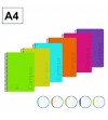 CUADERNO A4 TAPA POLIPROPILENO CUADRO 5MM  120 HOJAS 90 GR. SURTIDO CAMPUS