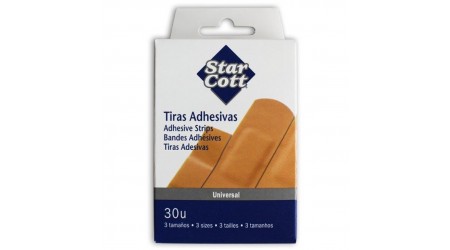 TIRITAS ADHESIVAS 30 UNIDASDES SURTIDAS TAMAÑO COLOR MARRON