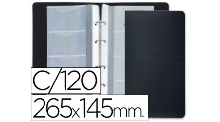 TARJETERO LIDERPAPEL 4 ANILLAS 15 FUNDAS DE 4 DEPARTAMENTOS 265X145 MM