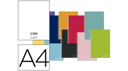 CUADERNO ESPIRAL LIDERPAPEL A4 MICRO JOLLY TAPA FORRADA 140H 75 GR LISO 5 BANDAS 4 TALADROS COLORES SURTIDOS