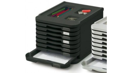 MODULO 8 CAJONES FAIBO NEGRO  28,5 × 37,5 × 23 CM.