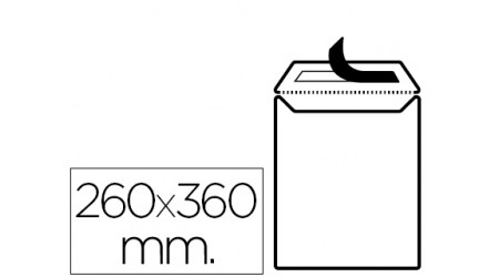 SOBRE BOLSA 260X360 BLANCA TIRA SILICONA