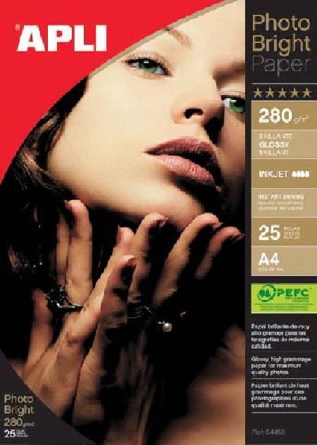 PAPEL FOTOGRAFICO BRILLANTE PROFESIONAL A4 280G. CAJA 60H.