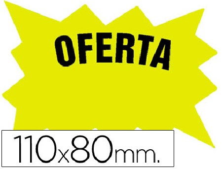 CARTEL CARTULINA MARCAPRECIOS AMARILLO FLUOR 110x80 MM 50 UNIDAD
