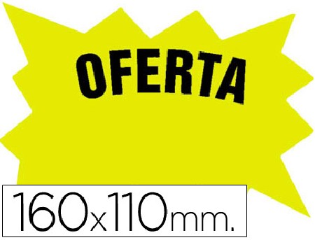 CARTEL CARTULINA MARCAPRECIOS AMARILLO FLUOR 110x160 MM 50 UNIDA
