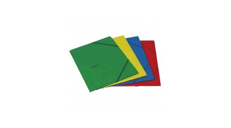 CARPETA GOMAS CARTON FOLIO 3 SOLAPAS COLORES BASICOS SURTIDOS 4 UNIDADES
