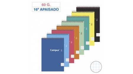 BLOC ESPIRAL BOLSILLO DIECISEISAVO APAISADO 80 HOJAS CUADRO