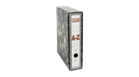 ARCHIVADOR A-Z A4 LOMO ANCHO JASPEADO NEGRO SPI CON CAJA