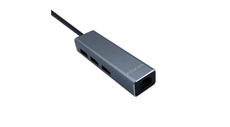 HUB USB-C A 3 PUERTOS USB-A 3.0 + 1 RJ-45