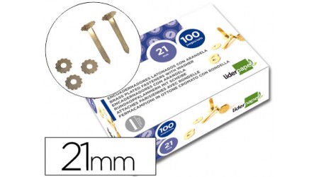 ENCUADERNADORES 21 MM CON ARANDELA 100 UNIDADES