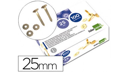 ENCUADERNADORES 25 MM CON ARANDELA 100 UNIDADES