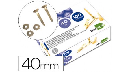 ENCUADERNADORES 40 MM CON ARANDELA 100 UNIDADES