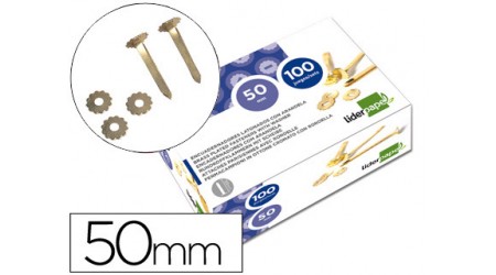 ENCUADERNADORES 50 MM CON ARANDELA 100 UNIDADES