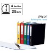CARPETA FOLIO 4 ANILLAS 25 MM. CARTON FORRADO ANCOR