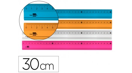 REGLA LIDERPAPEL 30 CM ALUMINIO COLORES SURTIDOS