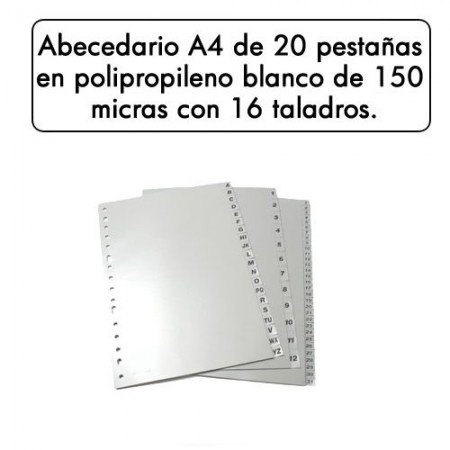 INDICE A4 A-Z  MULTITALADRO BLANCO 150 MIC. 90456