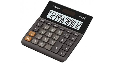 CALCULADORA SOBREMESA CASIO MH-12 - 12 DIGITOS 27,6 (Al) × 127 (An) × 136,5 (Pr) mm - Solar + Pila