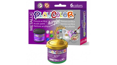 TEMPERA ESCOLAR PLAYCOLOR LIQUID FLUO 6 UNIDADES 40ML. COLORES SURTIDOS FLUOR