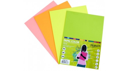PAPEL A4 COLOR 100 HOJAS 10 COLORES FUERTES SURTIDOS