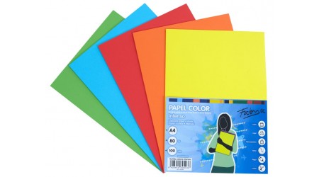 PAPEL A4 COLOR 100 HOJAS 10 COLORES FUERTES SURTIDOS