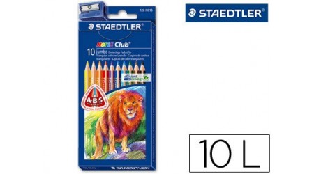 LAPICES DE COLORES STAEDTLER NORIS CLUB CAJA DE 10 COLORES TRIPLUS + AFILALAPIZ