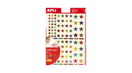 GOMETS ESTRELLA COLORES METALIZADOS Y TAMAÑO SURTIDOS 6 HOJAS