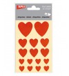 ETIQUETA SOBRE APLI CORAZONES ROJOS 3 H. VARIOS TAMAÑOS