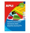 ETIQUETA A4 APLI 2868 20 H.CIRCULO 60 MM. LASER FLUOR ROJO