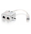 DUPLICADOR RJ45 METALICO BLANCO 1 MACHO A 2 HEMBRA