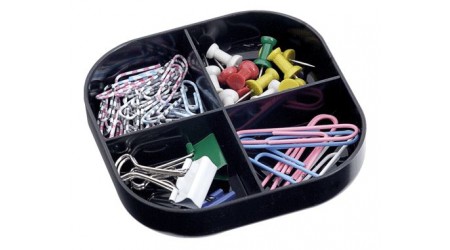 ORGANIZADOR DE SOBREMESA CON 4 COMPARTIMENTOS COLOR NEGRO