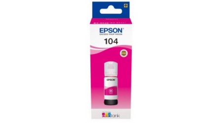 BOTELLA TINTA EPSON ECOTANK 104 MAGENTA PARA ET2710 ET2810 Y ET2820 SERIES