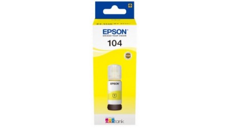 BOTELLA TINTA EPSON ECOTANK 104 AMARILLO PARA ET2710 ET2810 Y ET2820 SERIES