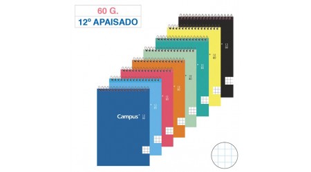 BLOC ESPIRAL DOCEAVO CUADRICULA 80 HOJAS. 60GR. CAMPUS