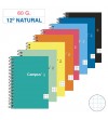 CUADERNO ESPIRAL DOCEAVO NATURAL CUADRICULA 80 HOJAS 60GR. CAMPUS