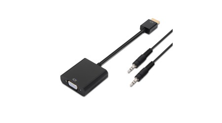 ADAPTADOR VIDEO HDMI(M) A VGA(H) CON CABLE DE SONIDO JACK 3,5MM AISENS