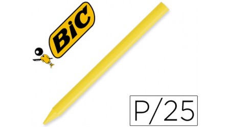 LAPICES CERAS BIC PLASTIDECOR UNICOLOR CAJA 25 UNIDADES