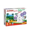 JUEGO ALPINO ACTIVITY RECORTA Y COLOREA ANIMALES + LAPICES DE COLORES Y TIJERAS