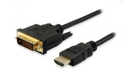 CABLE DVI-D 24+1 PINES A HDMI MACHO/MACHO EQUIP NEGRO