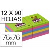 NOTAS ADHESIVAS POST-IT 654 ARCO IRIS 76x76 MM 12 UNID. 100 H. SUPER STICKY