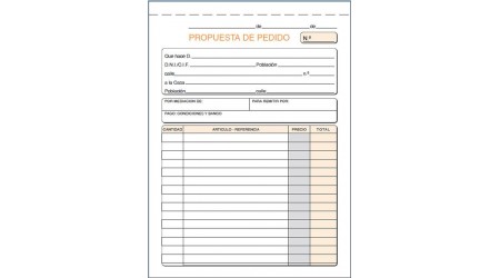 TALONARIO T- 27 PEDIDOS 1/4 NATURAL LITOS