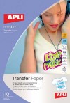 PAPEL TRANSFER APLI A4  4128 CAMISETAS BLANCAS Y CLARAS 10 HOJAS