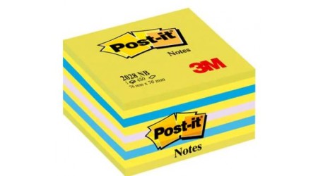 NOTAS ADHESIVAS POST-IT 2028-NB 450 H. NEON AZUL/VERDE 76X76 MM