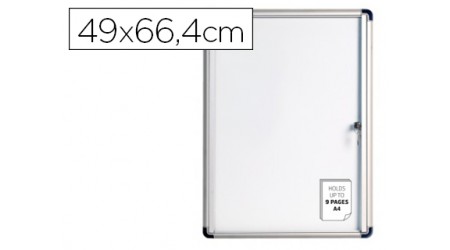 VITRINA DE ANUNCIOS BI-OFFICE FONDO MAGNETICO EXTRAPLANA DE INTERIOR 490X664 MM