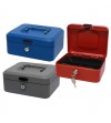 CAJA CAUDALES METALICA CON CERRADURA 200x95x150MM. COLORES SURTIDOS CON BANDEJA PORTAMONEDAS BISMARK