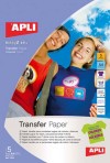 PAPEL TRANSFER APLI A4  10247 CAMISETAS NEGRAS Y OSCURAS 5 HOJAS