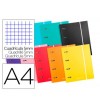CARPETA CON RECAMBIO LP A4 CUADRO 5 MM 120 HOJAS 80 G 4 ANILLAS 40 MM REDONDAS