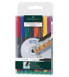 ROTULADOR PERMANENTE FABER CASTELL C/GOMA P.F. 0.6 MM 8 UNIDADES COLORES SURTIDOS