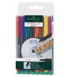 ROTULADOR PERMANENTE FABER CASTELL C/GOMA P.S. 0.4 MM 8 UNIDADES COLORES SURTIDOS